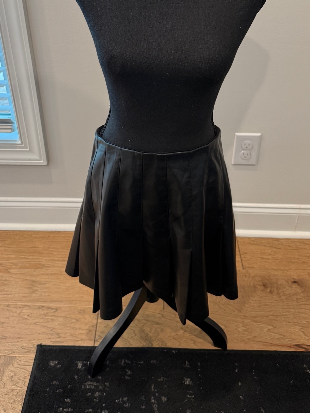 Carter Pleated Leather Mini Skirt